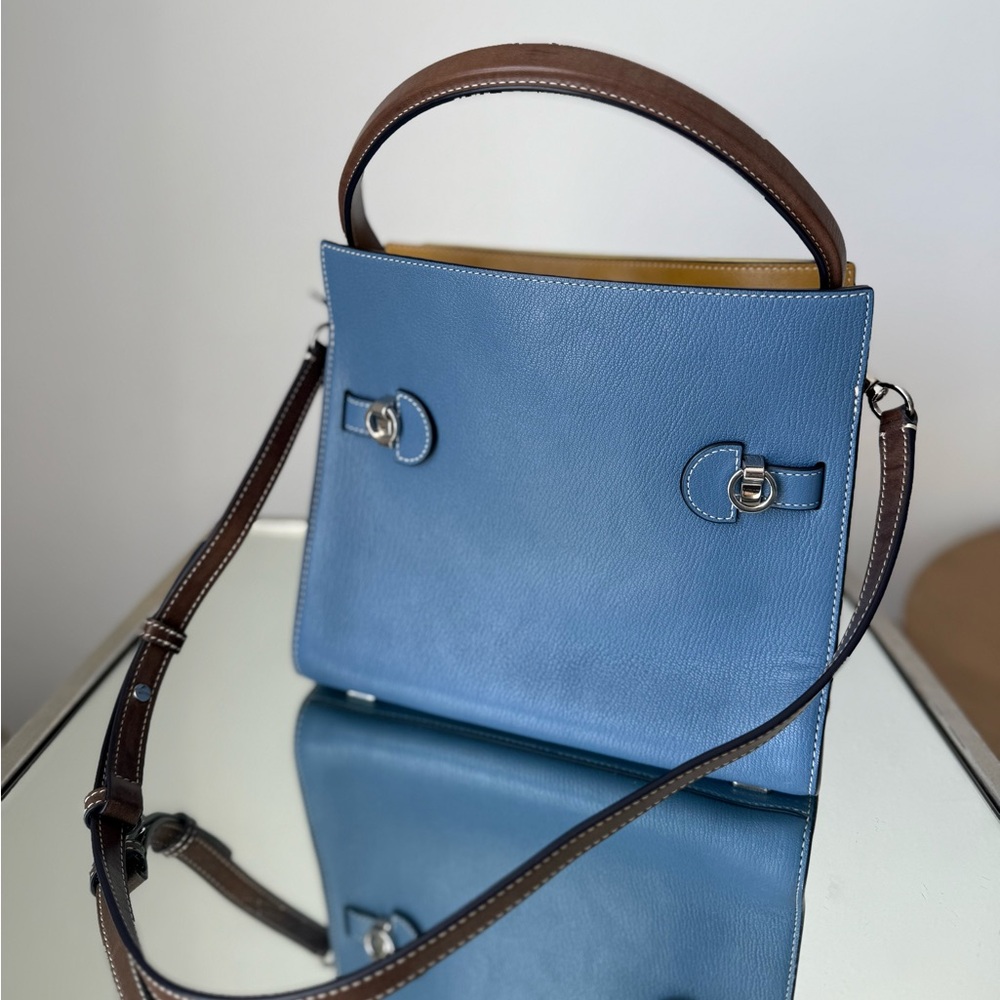 Tory Burch Blue Satchel Bag - Picture 6 of 11